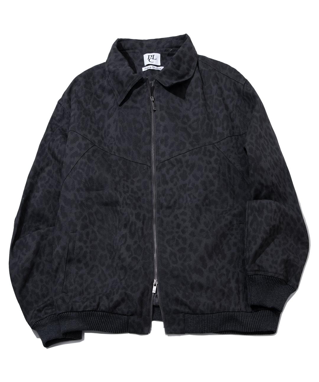Twilight Beads Detail Leopard Work Jacket [Charcoal]