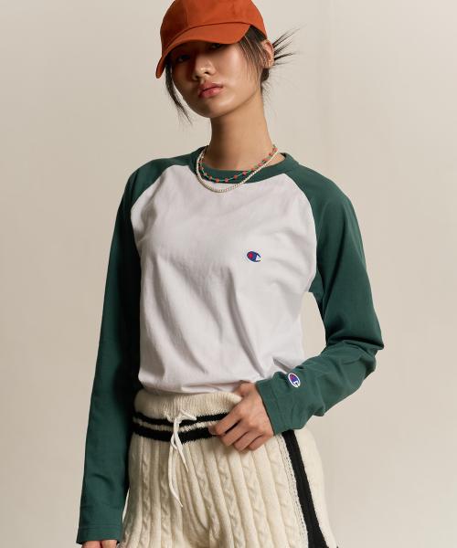 C로고 나그랑 긴팔 티셔츠 Dark Green