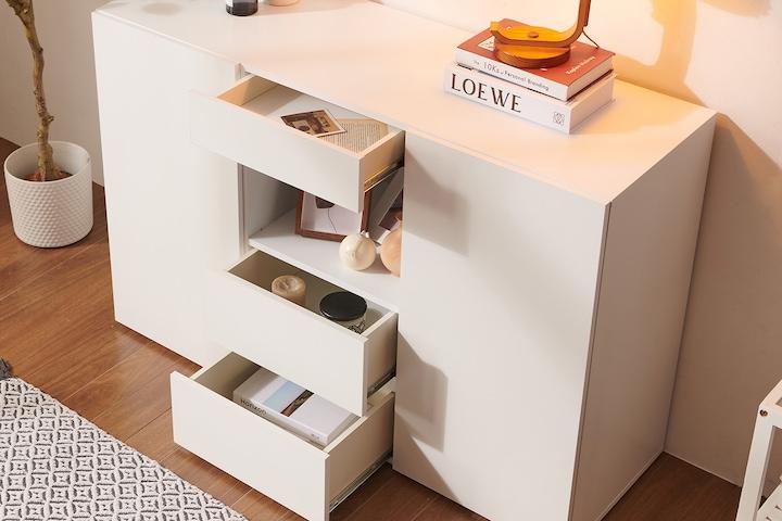 [5%쿠폰] 나인 다용도 거실 수납장 1200 화이트