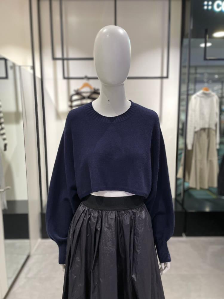 코데즈컴바인니트 여성니트티 오버핏 언발 라운드 봄 크롭니트 스웨터