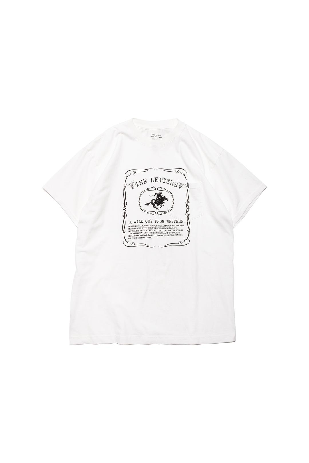 A Wild Guy From Western Pocket T-Shirt -Tanguis Cotton- (White)