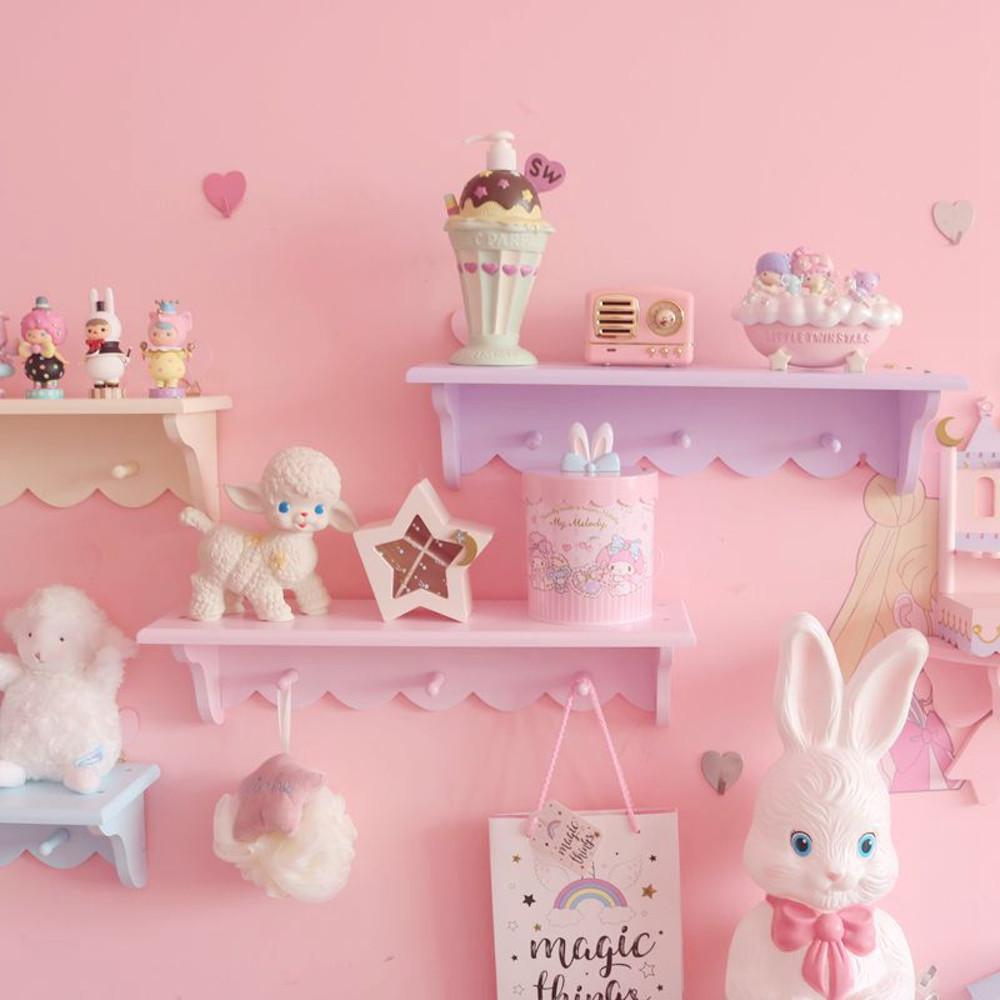 D410 파스텔톤 물결 하트 벽걸이 페어리계 인테리어 소품걸이 8종