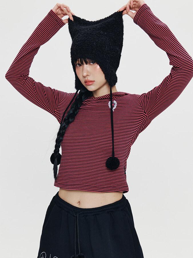 키르시 X 피투 폼폼 니트 비니 [블랙]