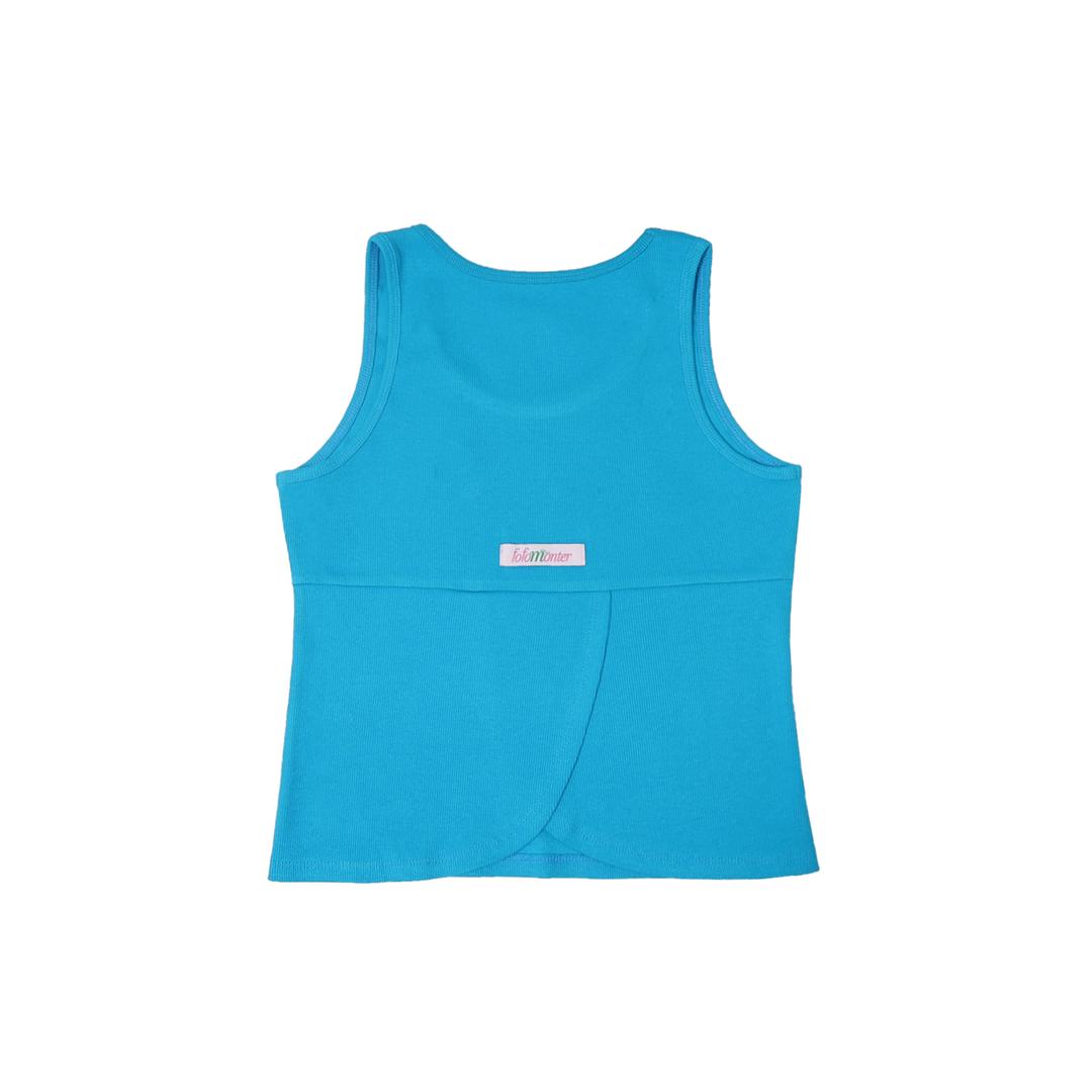 Climbing Flora Crop Top_Blue