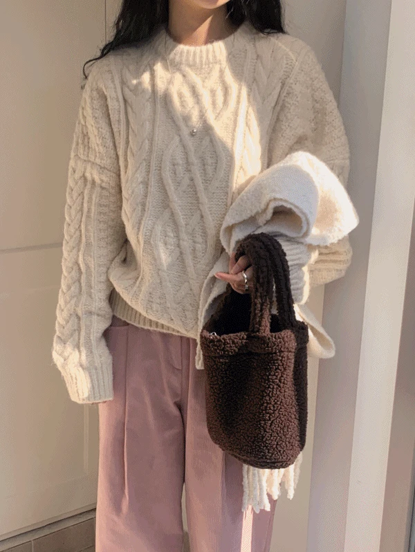 [울60/고퀄] 오드리 피셔맨 knit - 3color (케이블/꽈배기니트/겨울니트/빈티지/도톰/울)