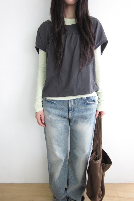 wide shirring tee (3color)