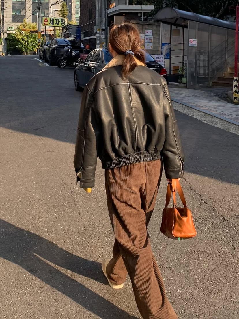 헬로마틸다 [웨어로우]워싱레더 퍼 무스탕