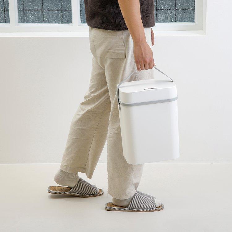 센서와 진동으로 열리는 편리한 사각 휴지통_10L