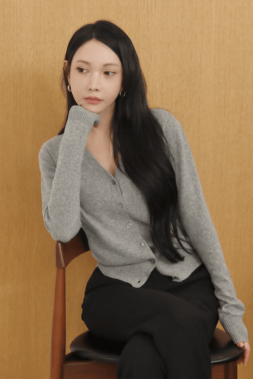 [앨리스펑크 콜라보] W_베이비 캐시미어 브이넥 가디건