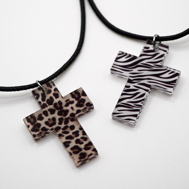 Maneater Cross Necklace - Leopard