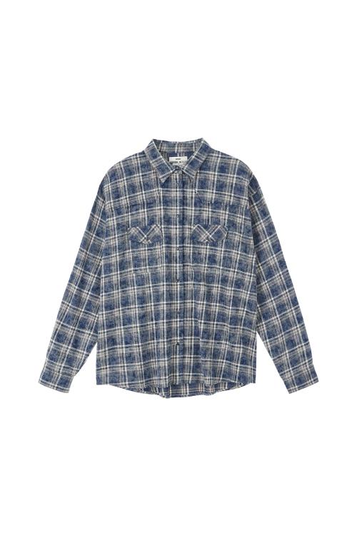 VINTAGE FLANNEL CHECK SHIRTS IN NAVY