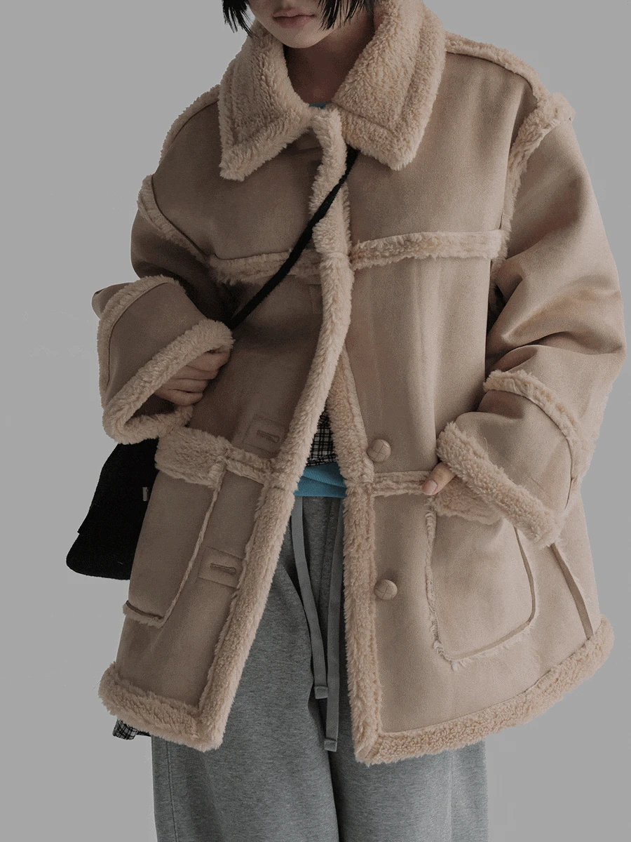 리버시블포근무스탕자켓