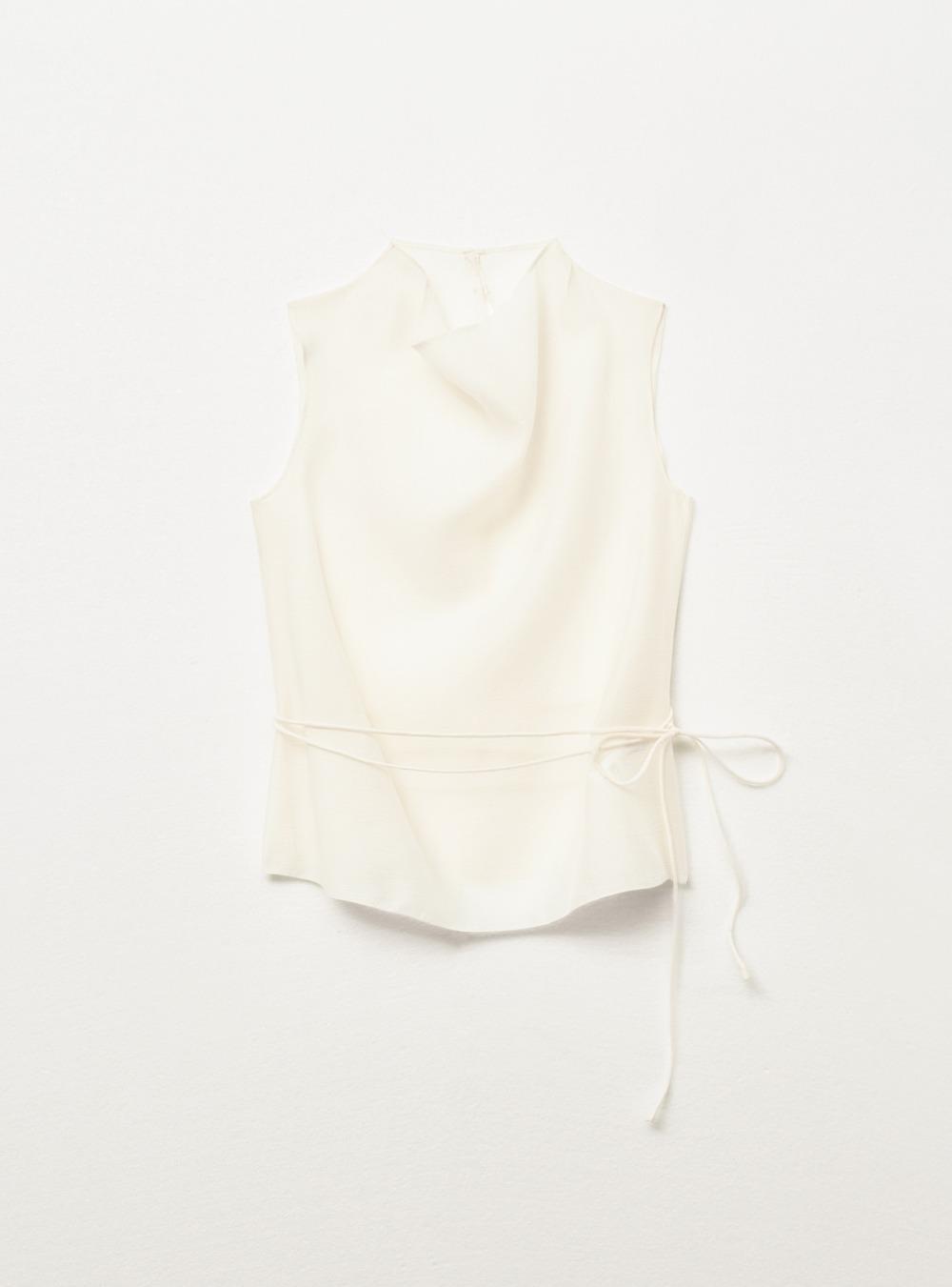 SIERRA DRAPE BLOUSE - CREAM DUNE