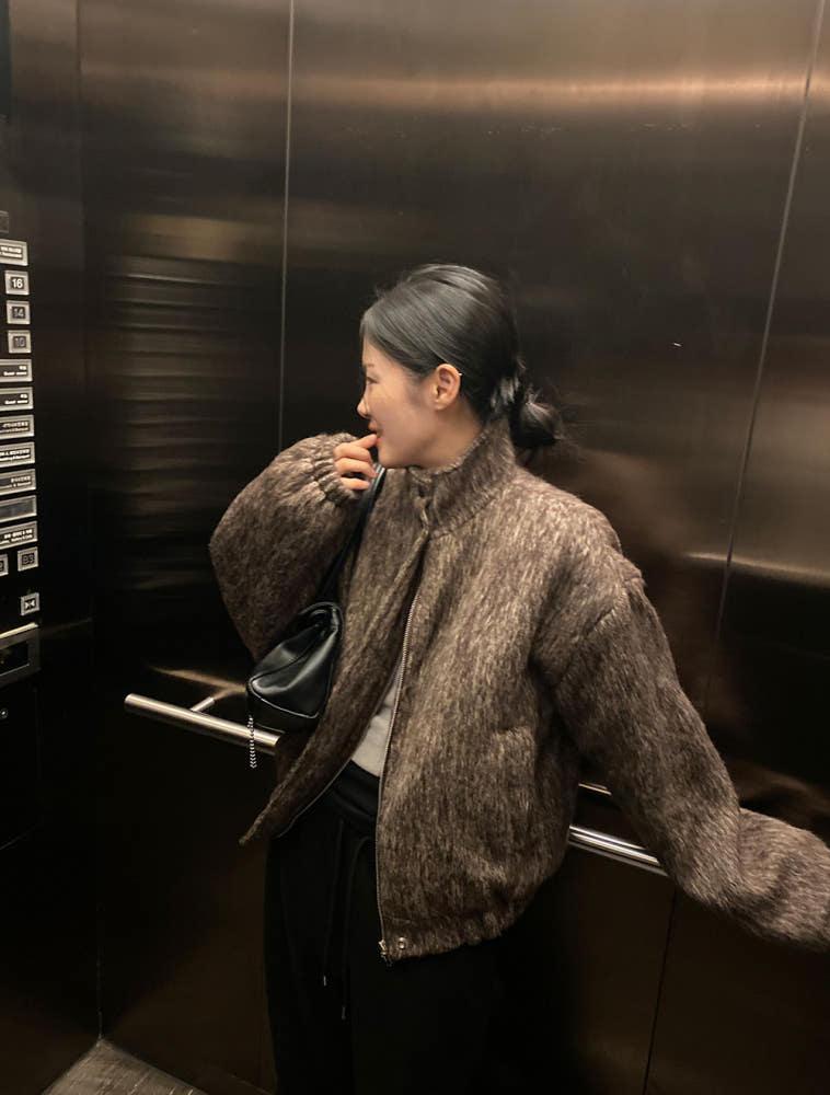 인터레스 브러쉬 3온스 누빔 울점퍼 (2color)