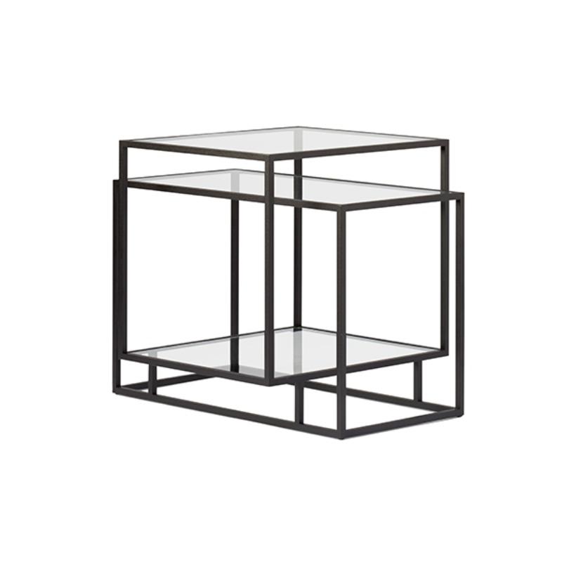 Tangled Side Table - Black / Smoked Glass