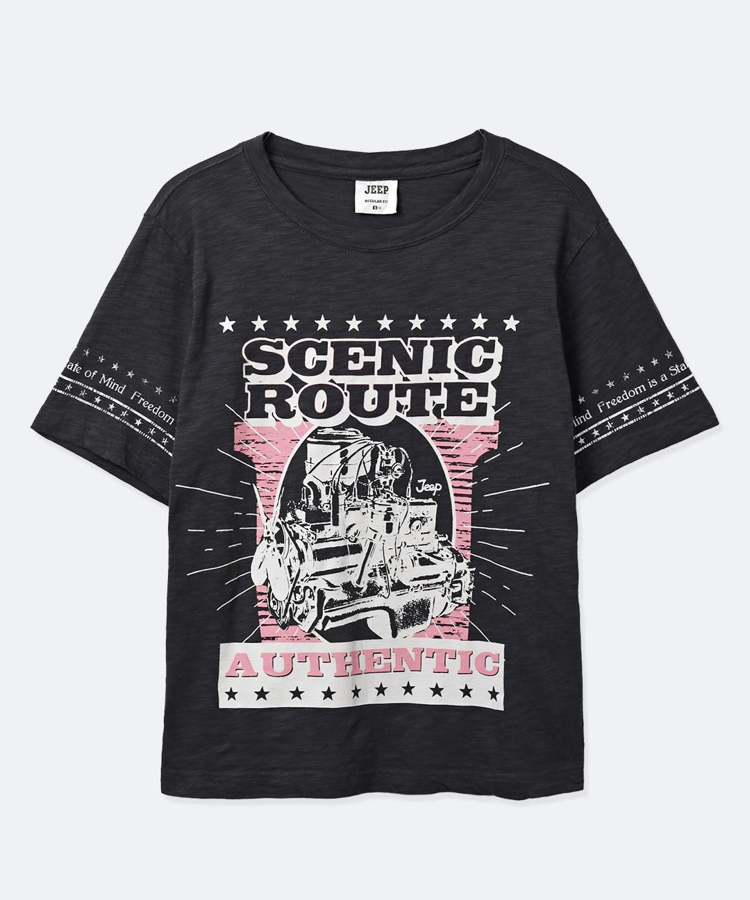 Women Vintage Pinkstar 4WD Slub T-shirts (JP3TSF226DG)