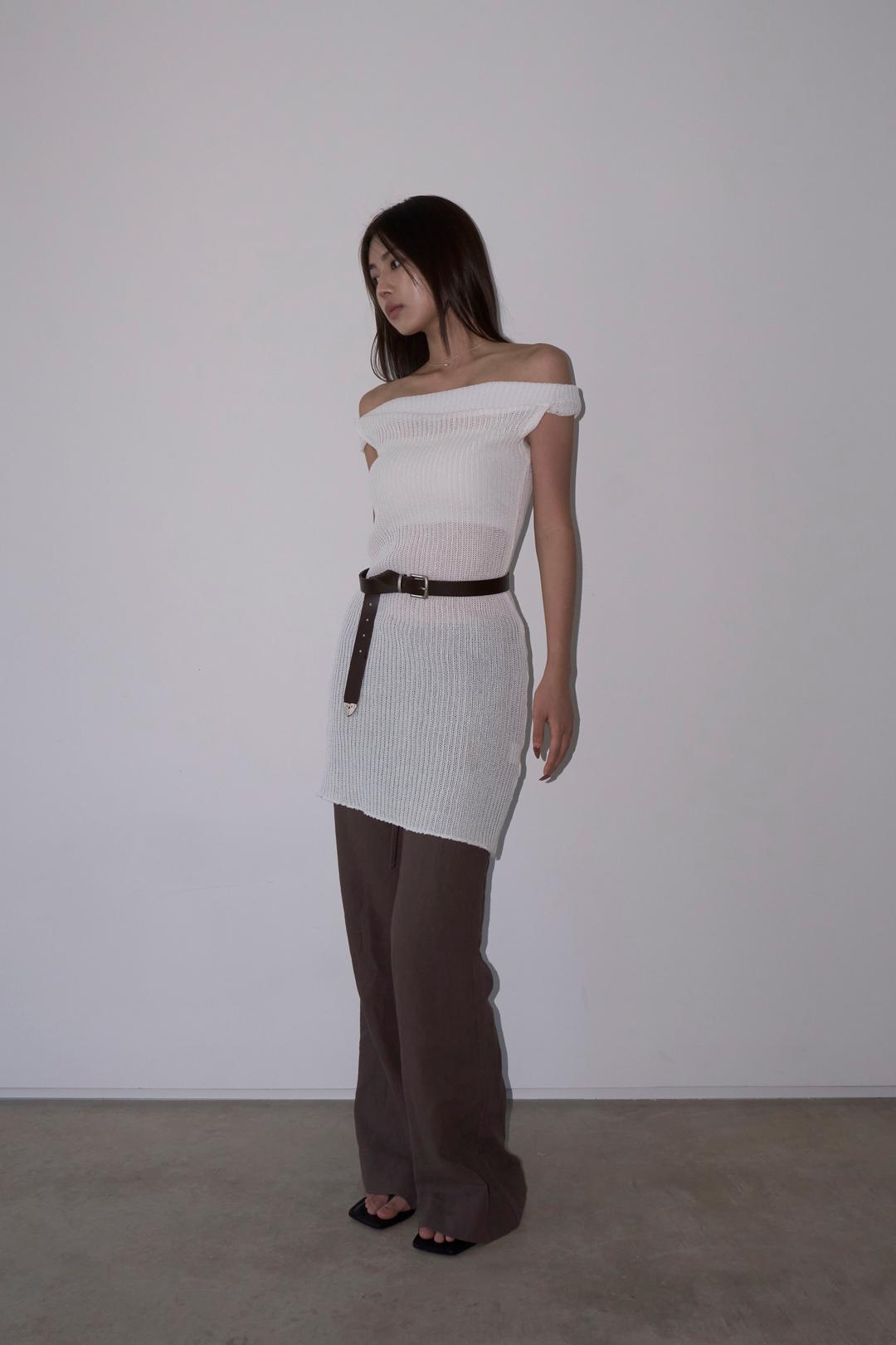 Croche Off-shoulder Knit Dress (3c)