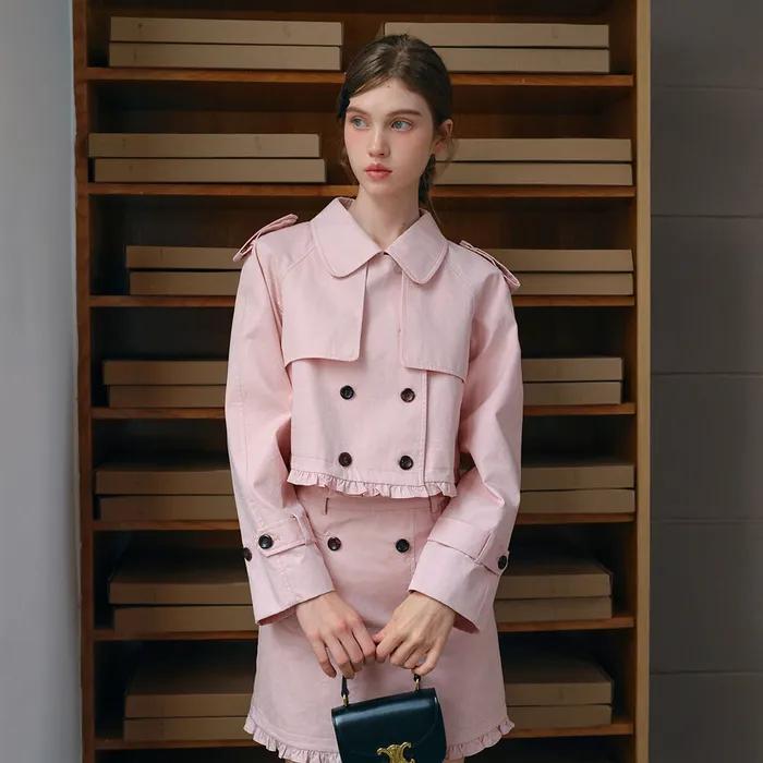 Cest_Ruffle short trench coat