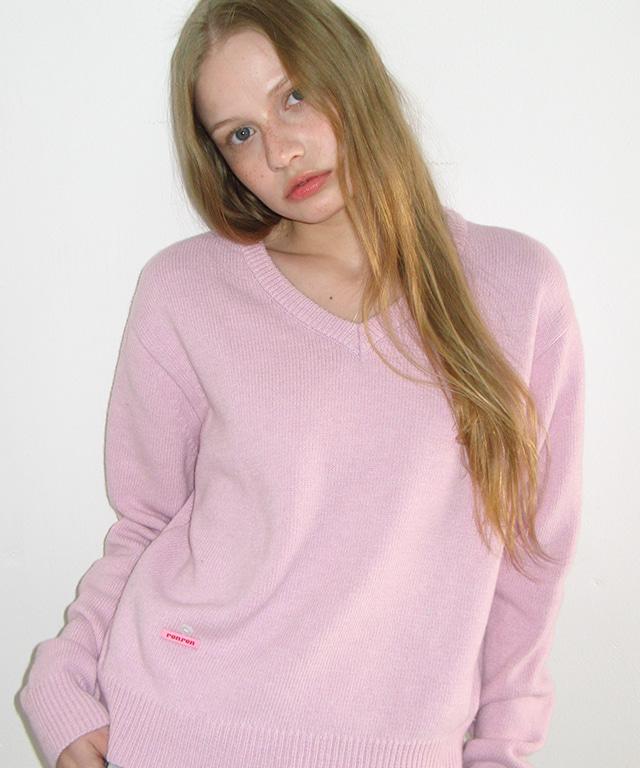 DAILY SOFT V NECK KNIT PINK