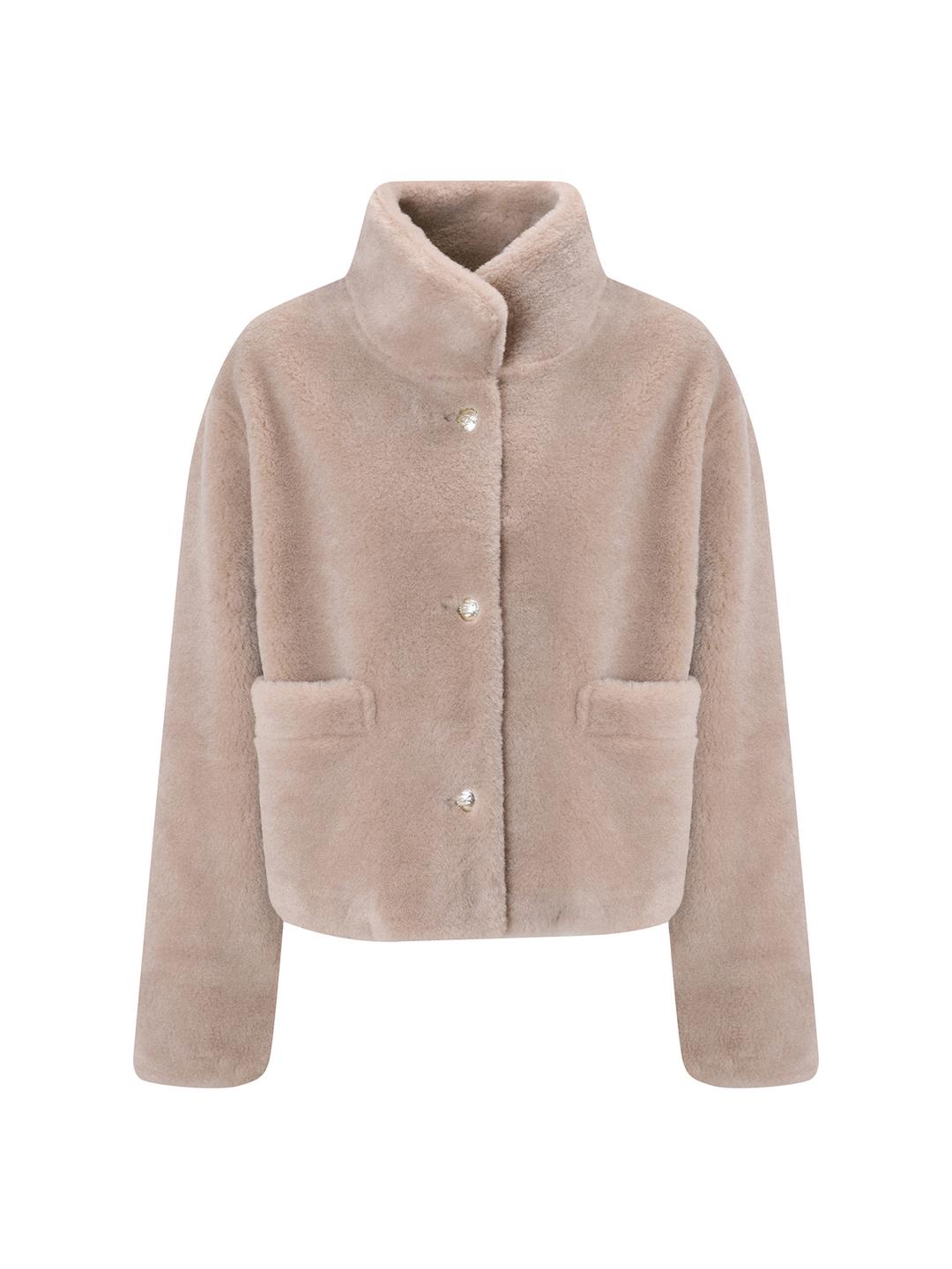 JJ지고트 페이크 퍼 하이넥 크롭 재킷 (BEIGE) GRBA3FRJ41