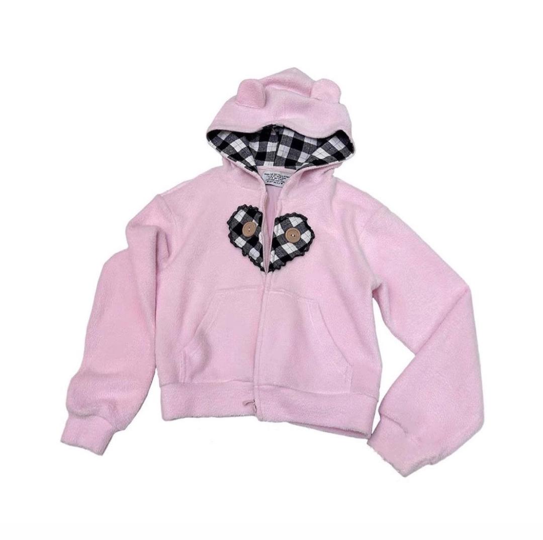 Pink Bear Hoodie - Small