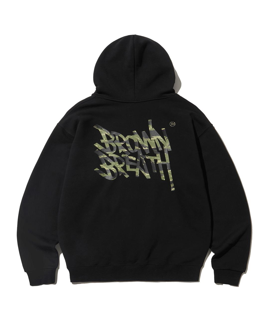 TIGER CAMO TAG HOODIE - BLACK