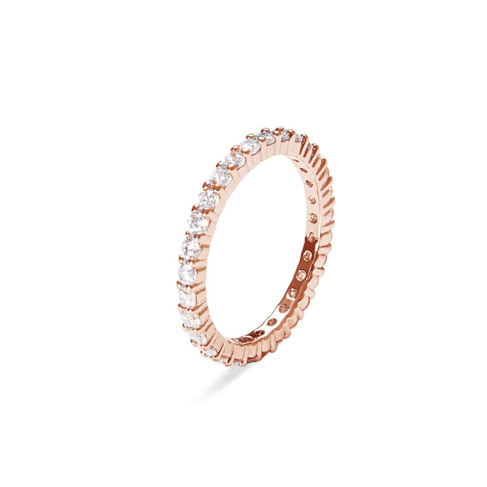 2MM 프롱세팅 테니스 반지 (로즈골드)