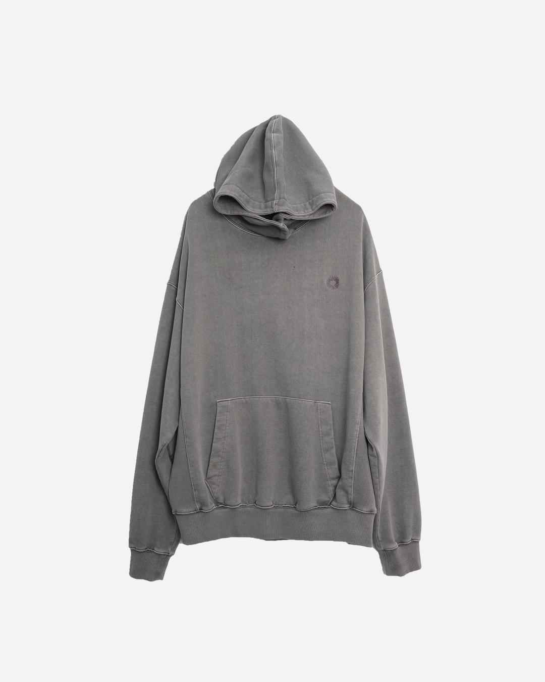 NECK SNAP DYEING HOODIE (GRAPHITE GREY)