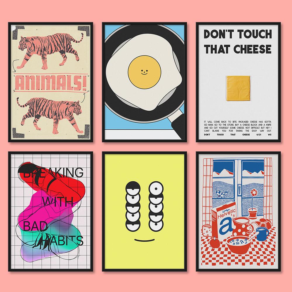 힙한 그래픽아트 포스터 50종 카페 거실 인테리어그림액자