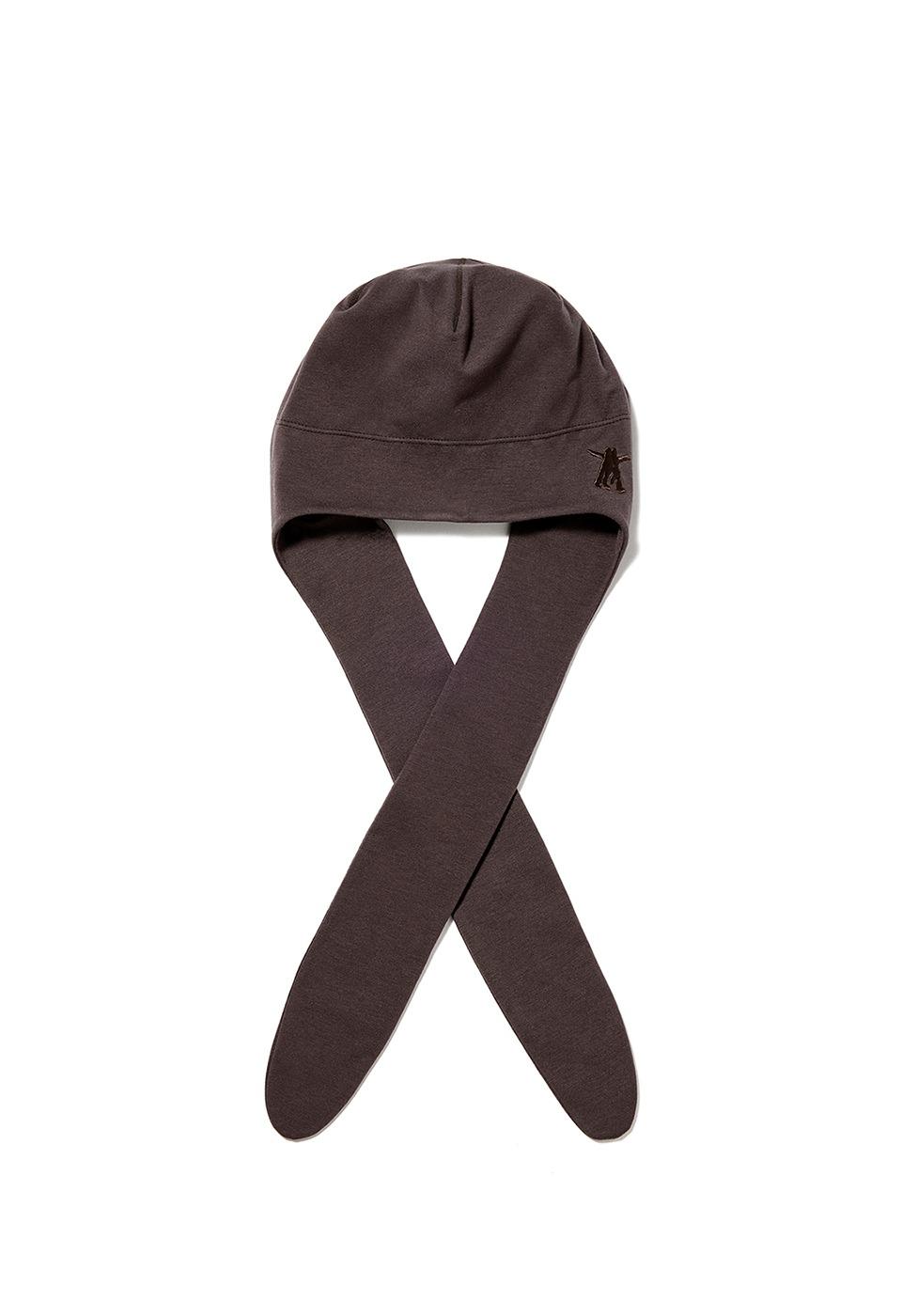 JERSEY EARFLAP BEANIE, CHARCOAL