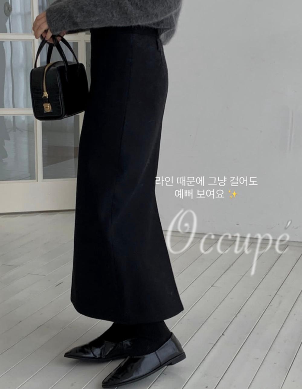 오큐페 미엘 로엠 스커트 (2col) miel 페미닌 h라인스커트