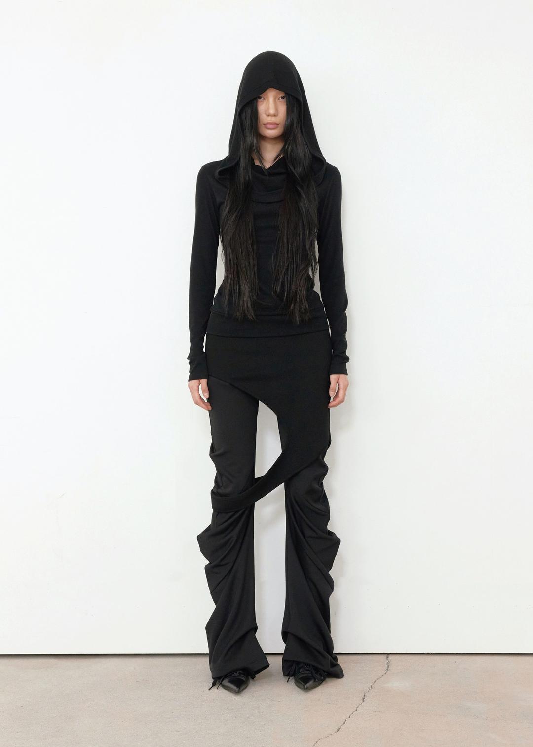 SOFT COWL HOOD T, BLACK