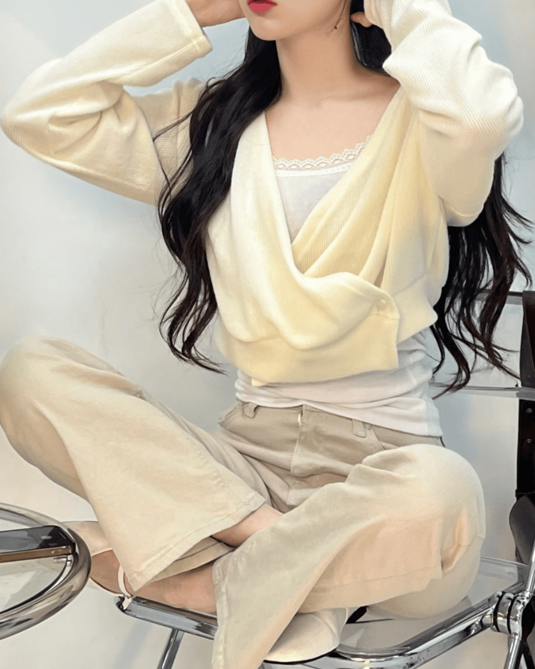 [3color] 학생 교복 루즈핏 크로스 가디건 가을 간절기 사계절