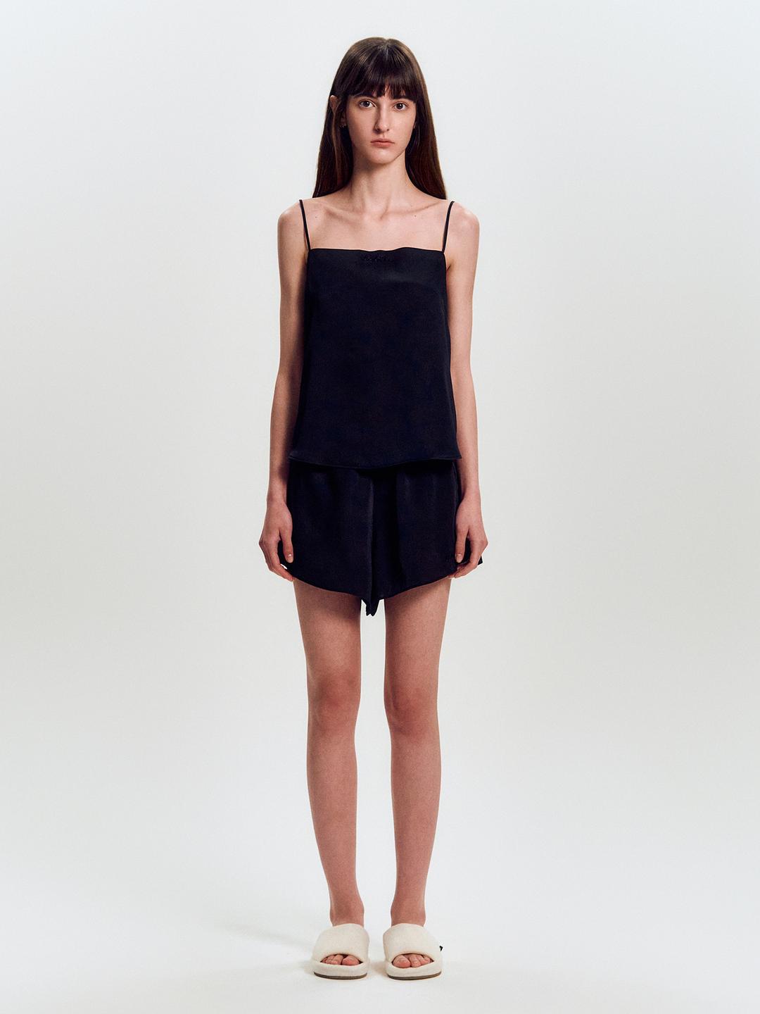 Satin Silky Slip Set_Black