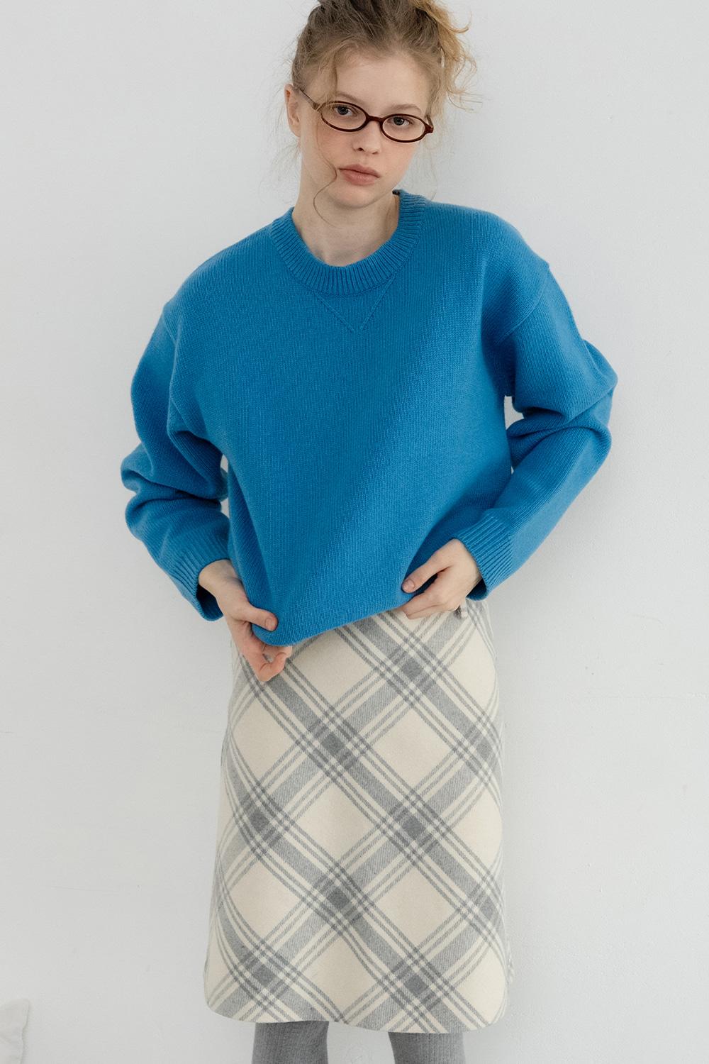 Basic crew knit_blue