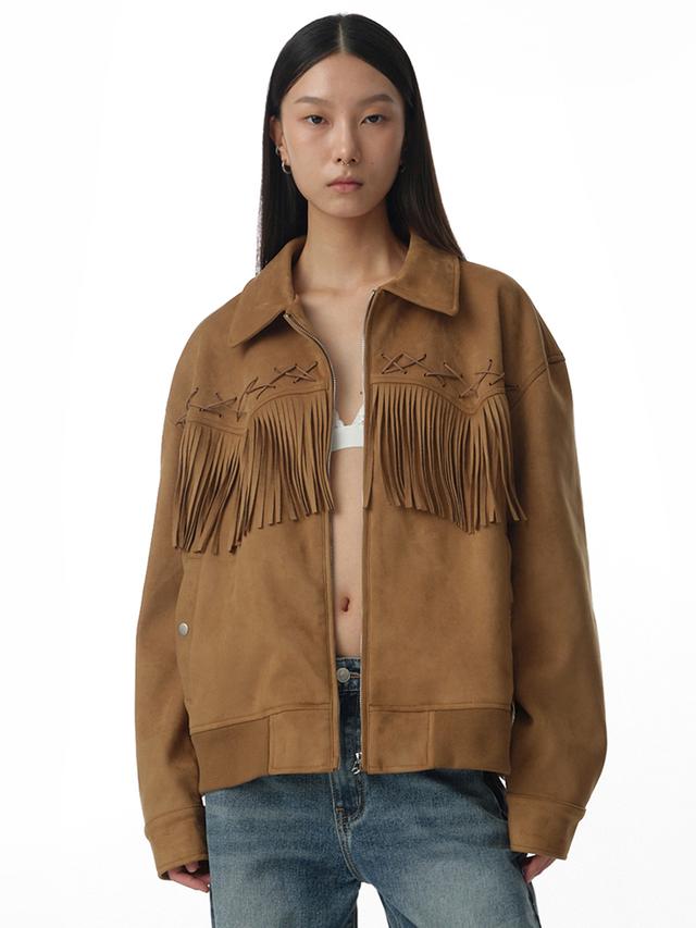 Fringe Western Jacket [Beige]