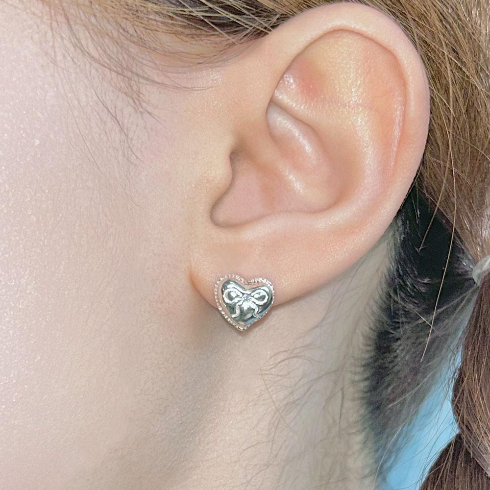 Ribbon Heart Earrings