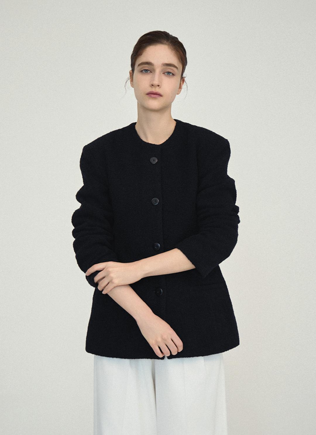 [7차 리오더] boucle wool jacket_bk (3/7 이내배송)