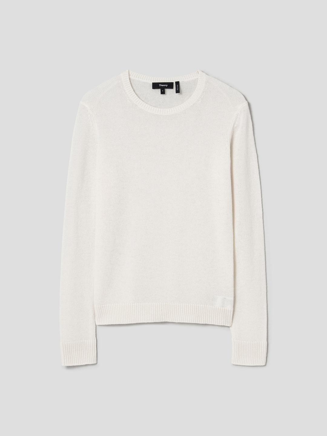 Women Cashmere Crew Neck Pullover - Ivory