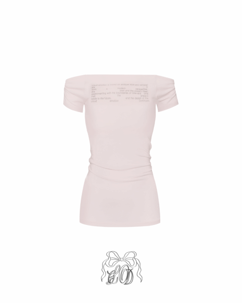 [♡MADE♡/당일출고] ugly lettering off shirring top (ver.2)