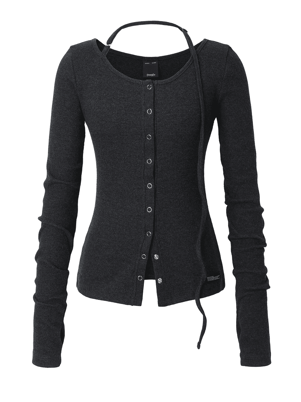 [2nd Reorder] Buckle Strap Cardigan (charcoal)
