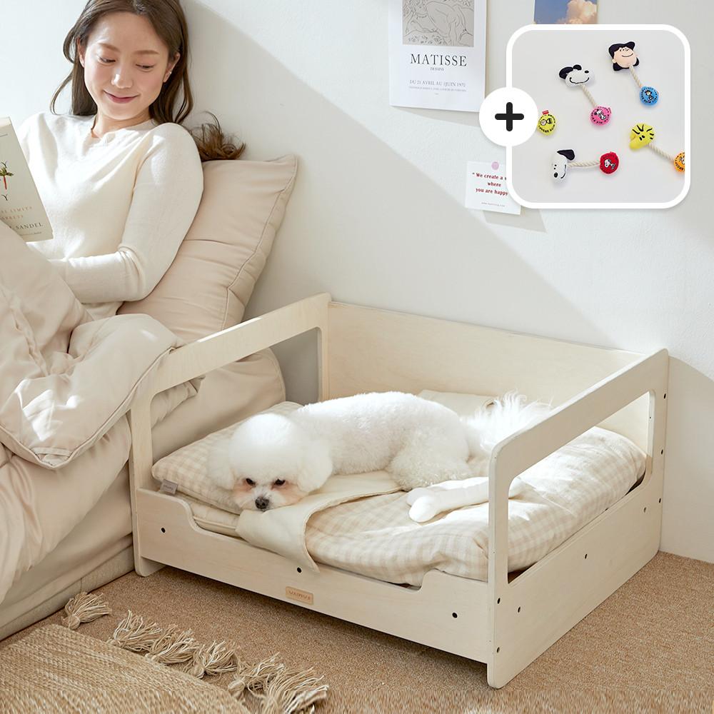 [파미야] 패밀리침대 600 화이트+매트리스+이불베개+계단 세트