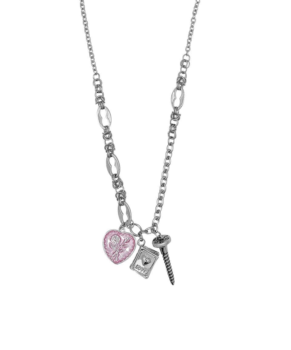 로즈 하트 못 써지컬 체인 목걸이