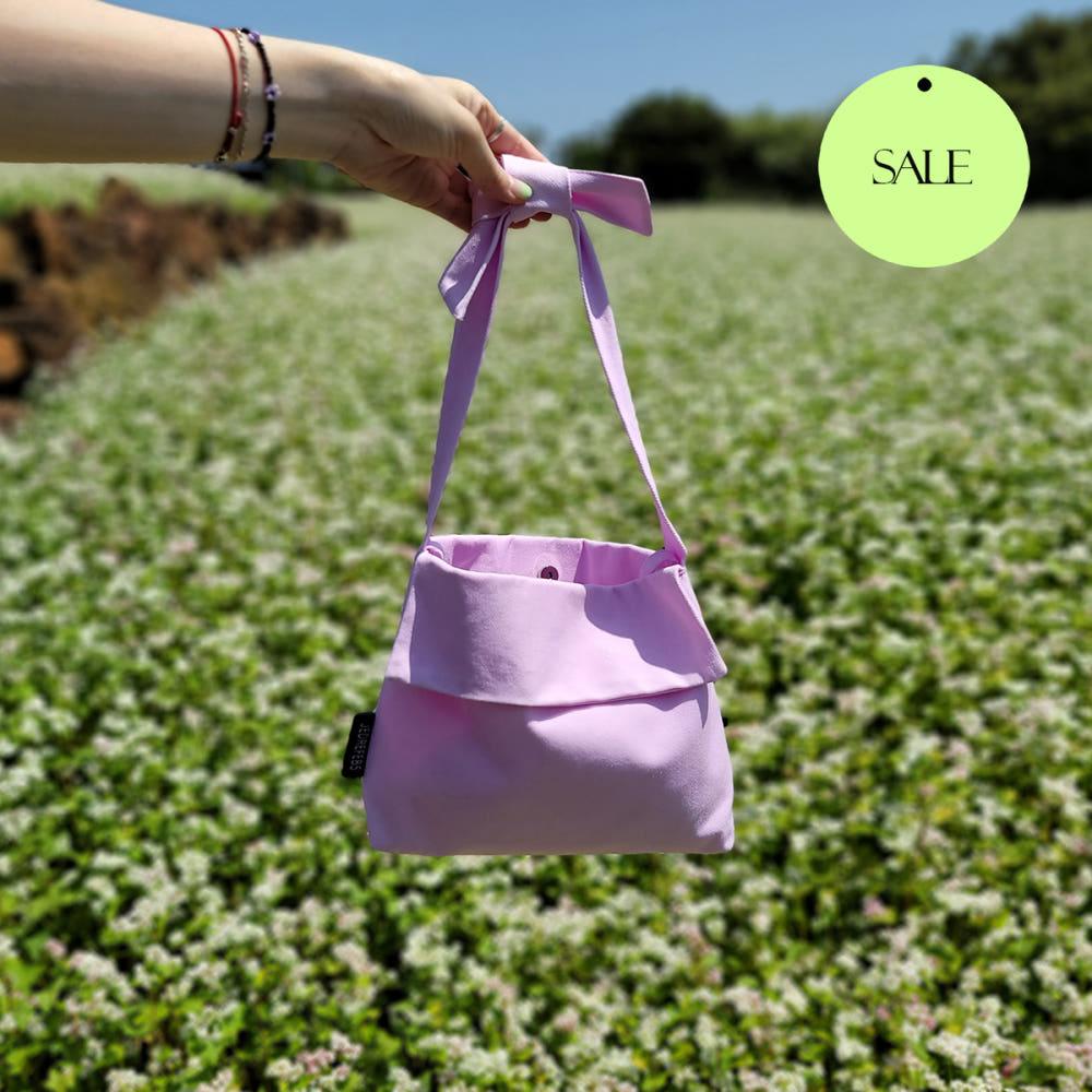 [리퍼브세일]Canvas crop bag 캔버스 크롭백 pink