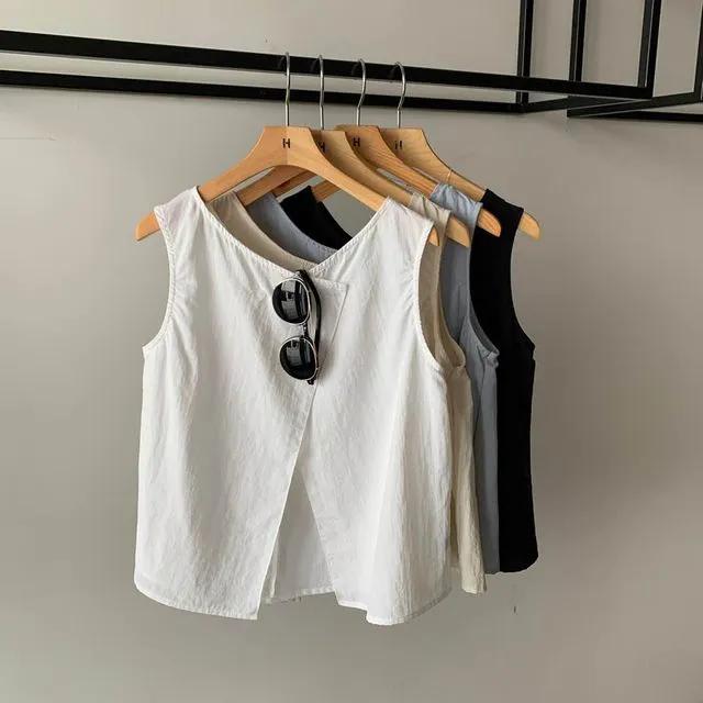 [5000장돌파/베스트재진행] 넬라 사선 트임 라운드 나시 블라우스 4color