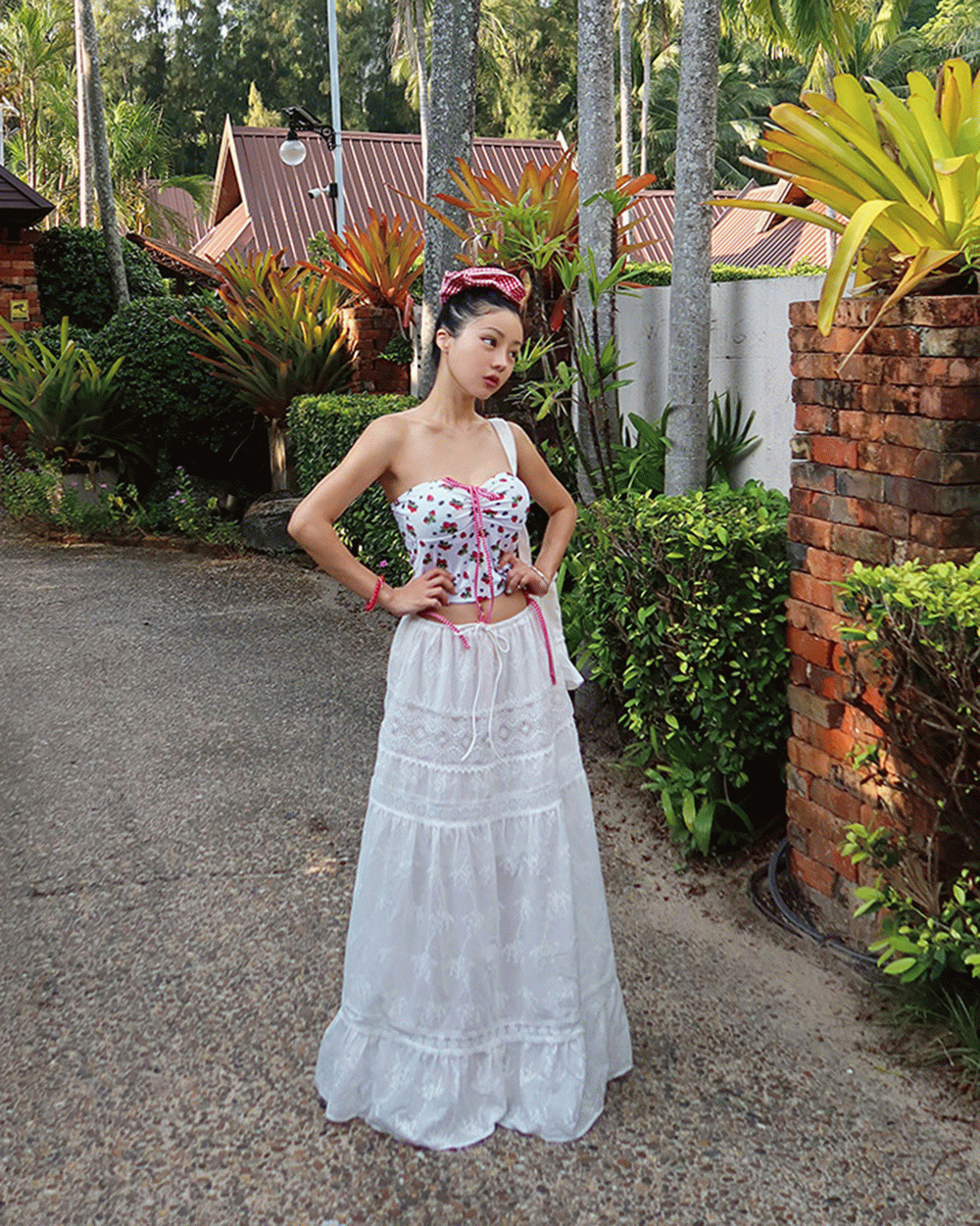 딜라잇제이 아일렛 캉캉 맥시 롱스커트