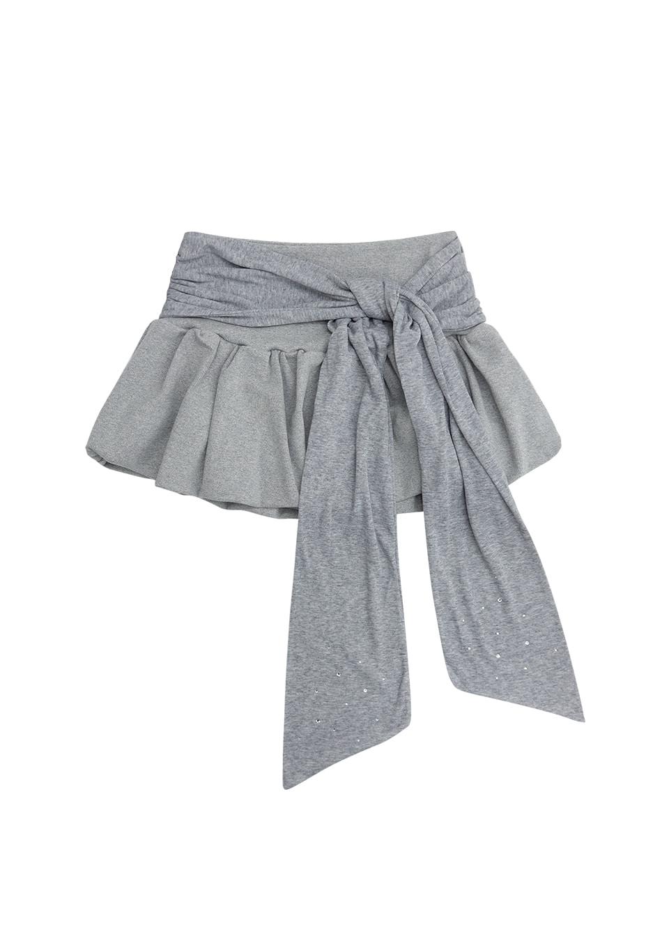 숏 벌룬 타이 스커트 _그레이SHORT BALLOON TIE SKIRT_GRAY