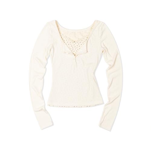 플로랄 레이어드 슬리브 (WHITE)