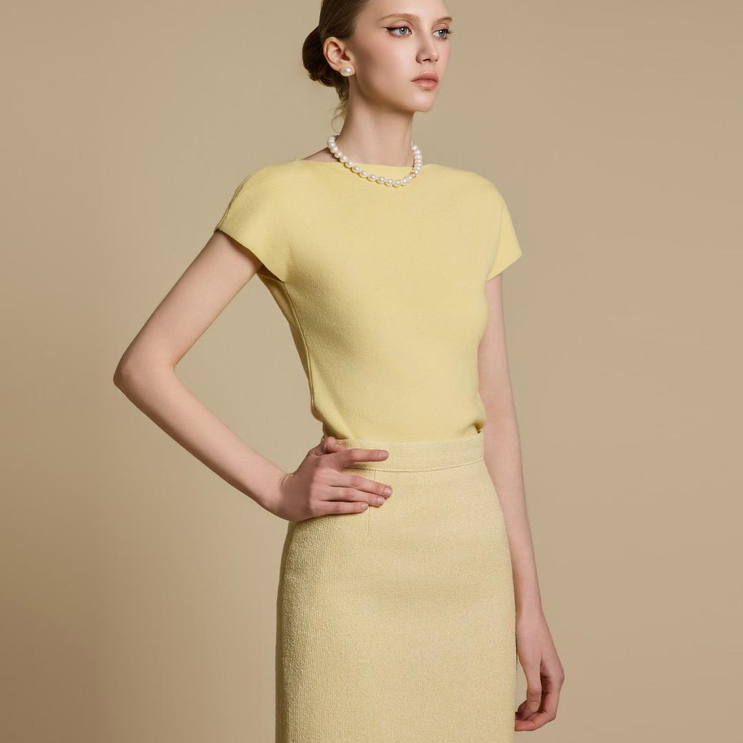 E3783 캡소매 니트