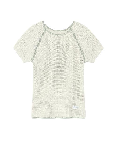 TCM X HANRORO stitch knit short sleeve (pistachio)